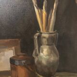 Old oil painting: still life