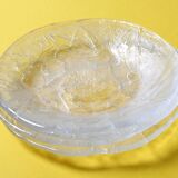 Set of 4 Kosta Boda Tropic Glass Dessert Plates, Scandinavian Fruit Design