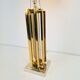 Geometric Brass and Chrome Table Lamp by Willy Daro, France, 1970