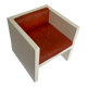 Tan Leather Cube Chair inspired by Lella & Massimo Vignelli