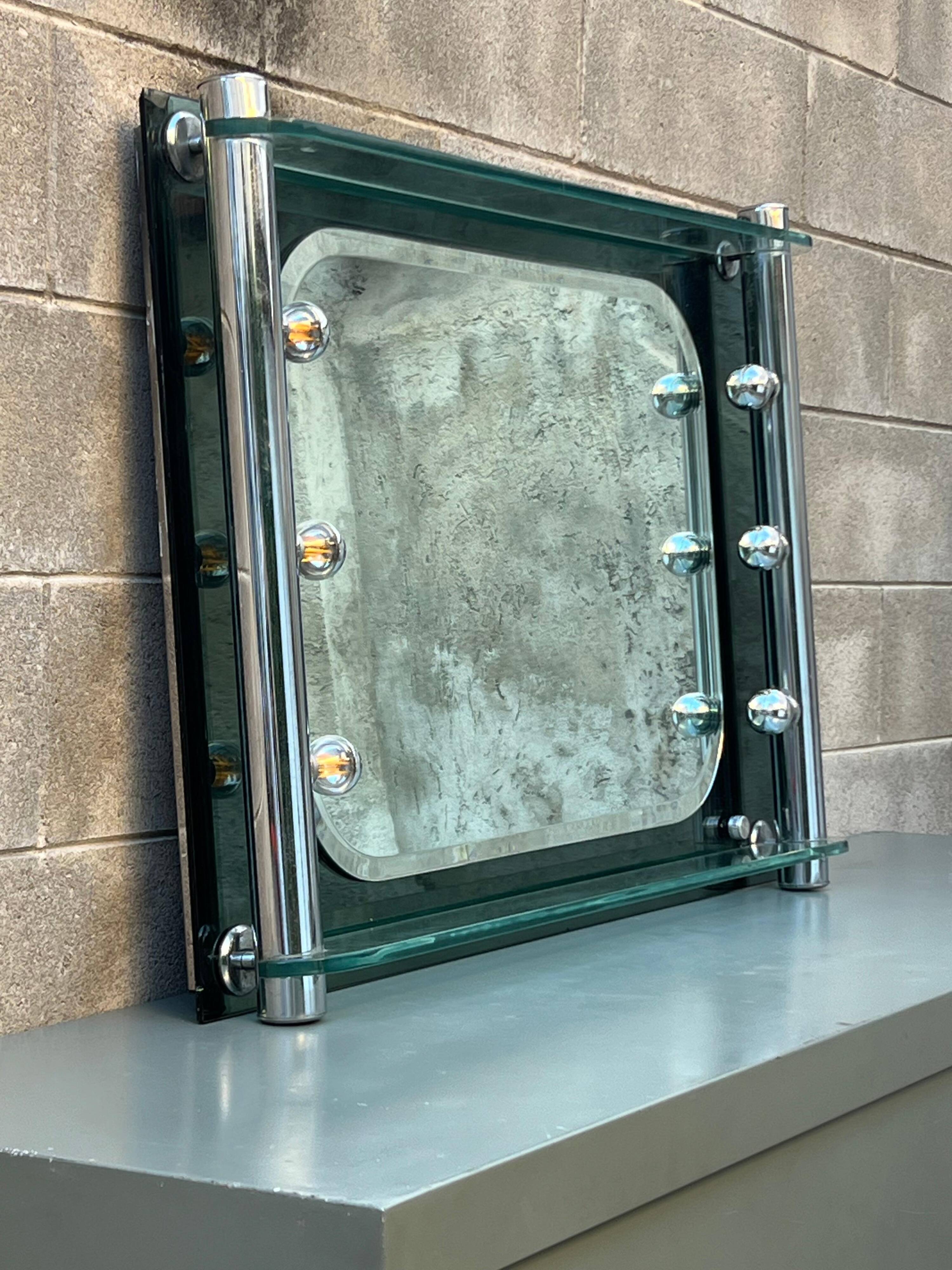Vintage Italian Vanity Mirror with Lights, makeup art stylish fashion mirror