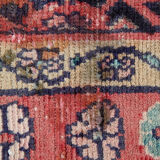 Long handmade vintage persian rug traditional wool carpet- 105x280cm