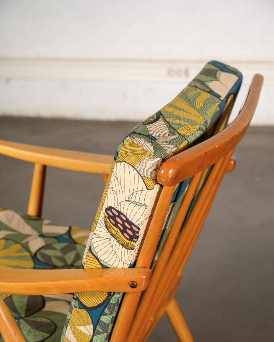 Boomerang armchair Thévenon fabric