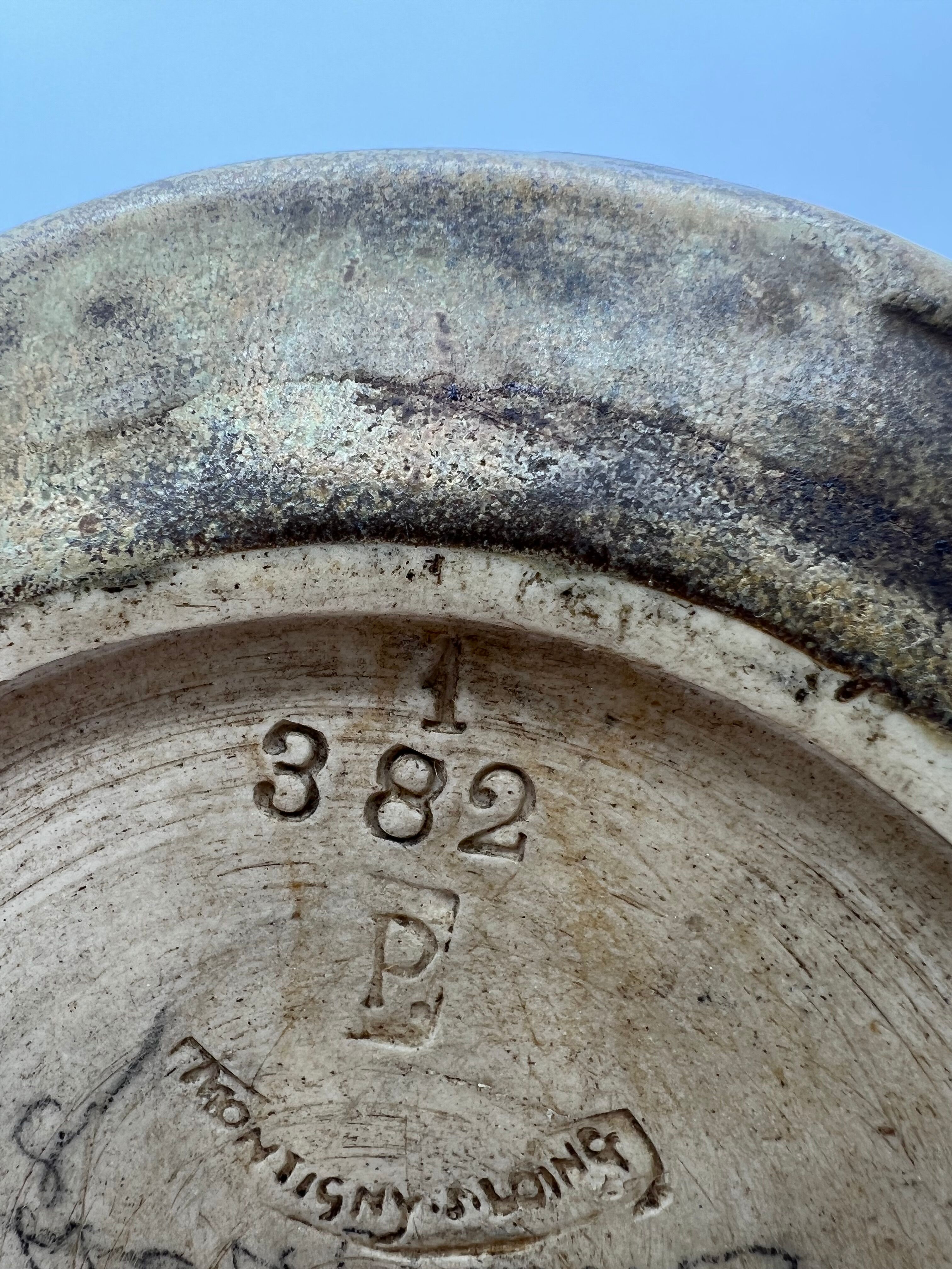 Montigny sandstone vase on the distance