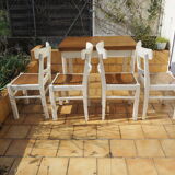 Table with two Italian extensions and 4 chairs