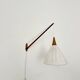 Danish Adjustable Oak Wall Lamp by Uno and Östen Kristiansson