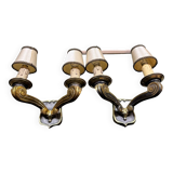 Jules Leleu Pair Of Bronze Sconces With Stamped Double Patina