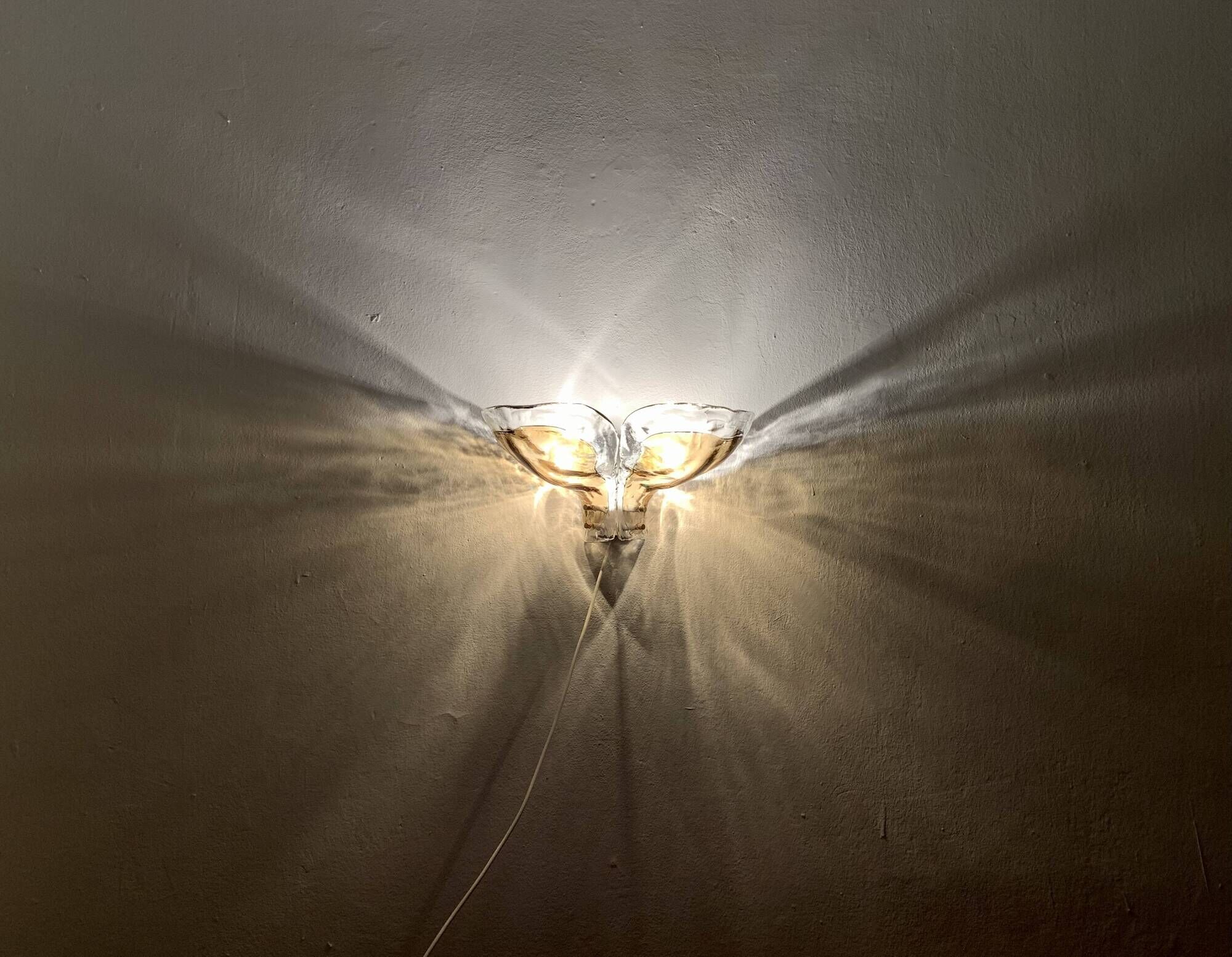 Set of 2 Smoked Glass Wall Lamps by J.T. Kalmar