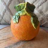 Vintage pitcher in the shape of orange mandarin clementine ceramic