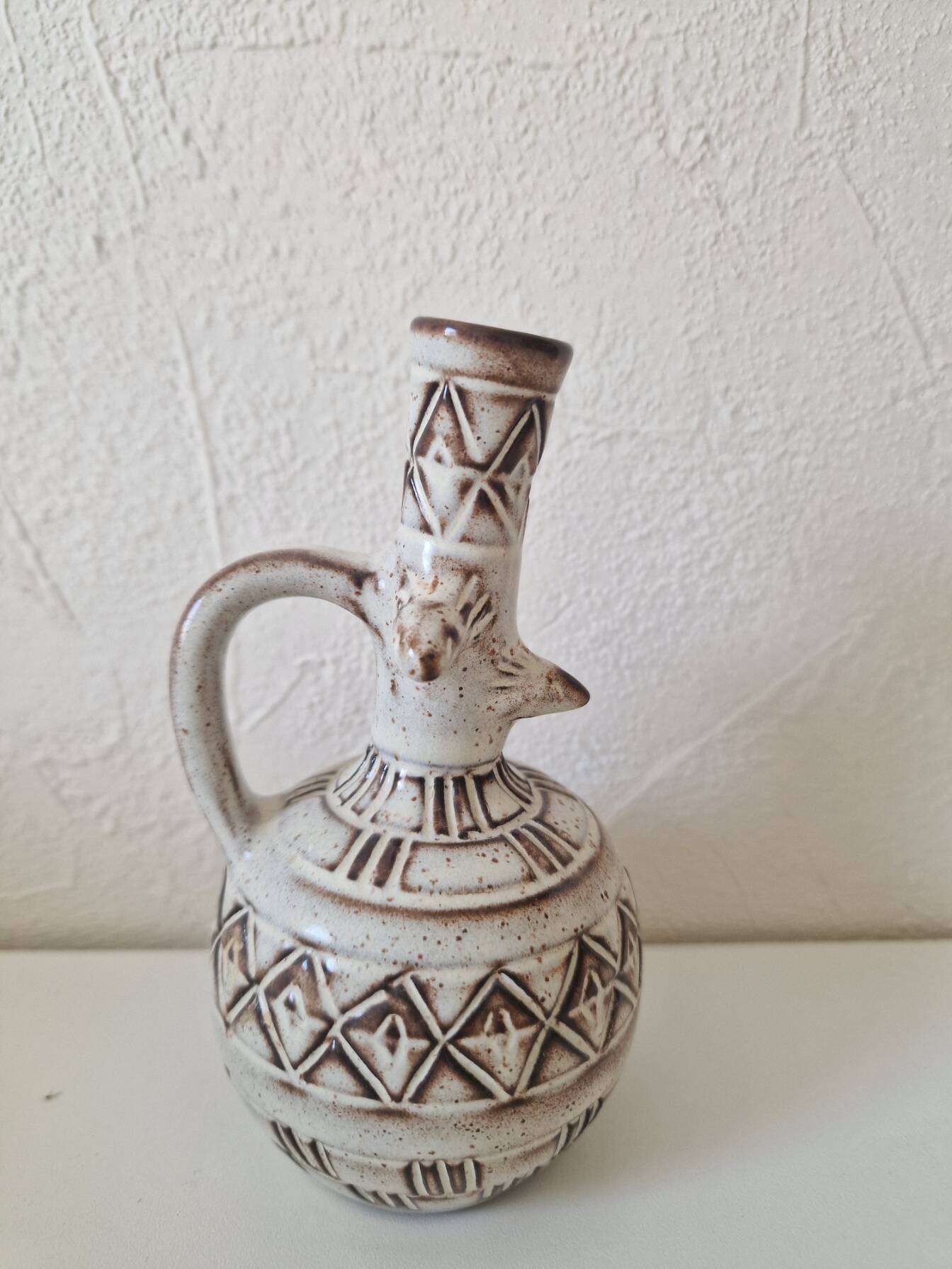 Vase / Vintage soliflore in handcrafted ceramic – Brutalist style