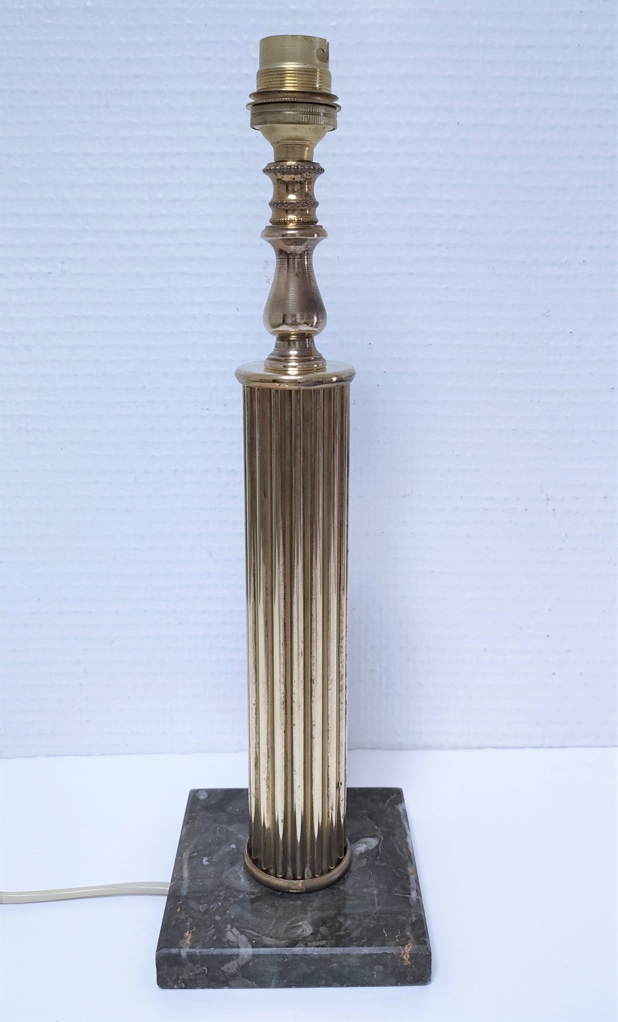 Lamp foot column brass marble neo classic vintage
