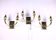 Three double wall lamps  Brass and lucite, France Mid-Century