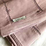 Old linen sheet and purple dyed cotton