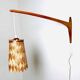 Swivel Arm Teak Wall Lamp With Pine Veneer Shade By Unknown Designer, Sweden 1960S