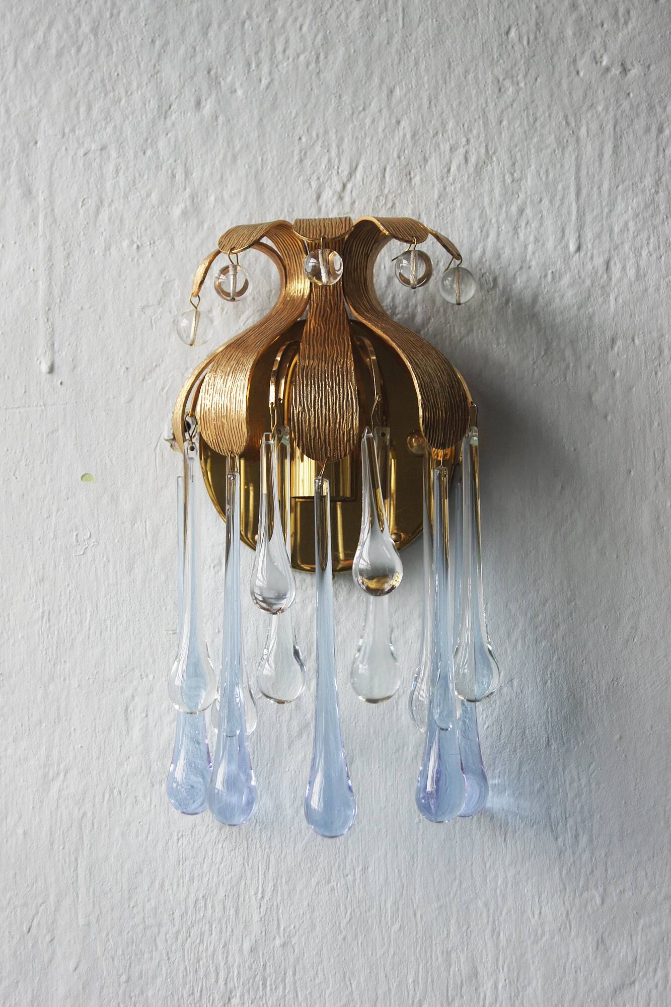 Crystal Wall Lights by Palme & Walter Palwa, 1960s, Set of 2