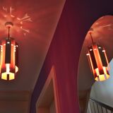 Cocktail Pendant by Henning Rehhof for Fog & Mørup in Red and White, 1970s