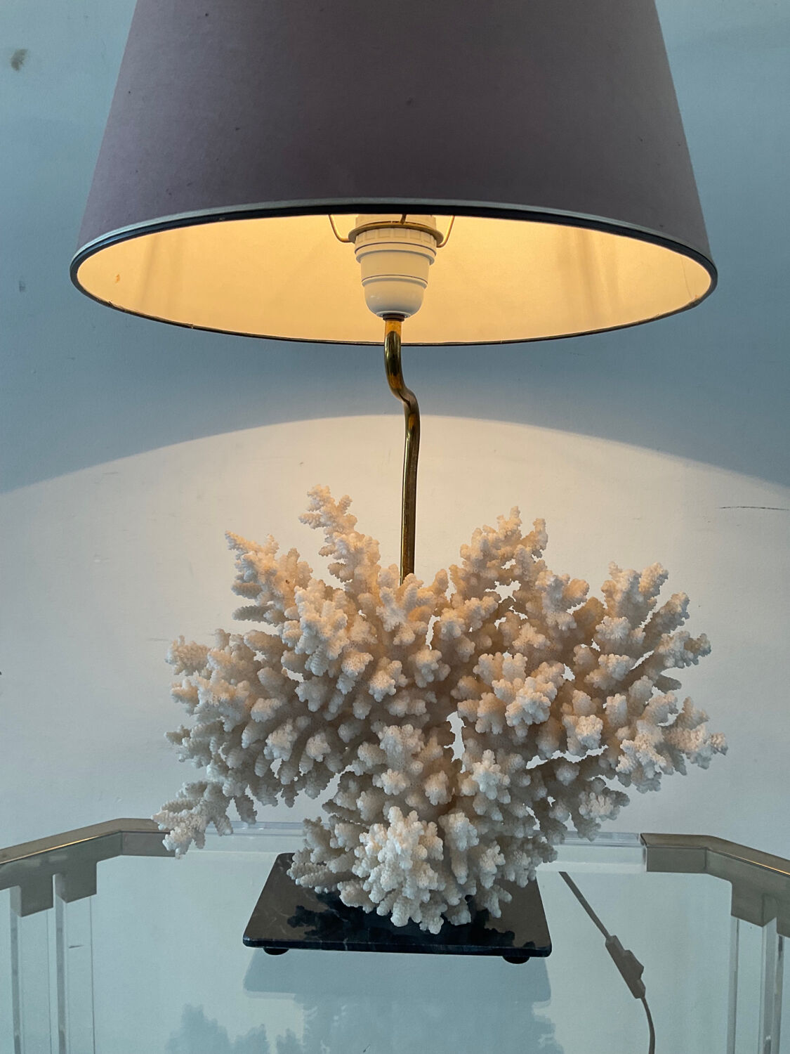 Hollywood Regency coral lamp from the 70s