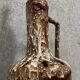 Vintage 70s lamp in brown ceramic with glaze
