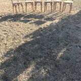 Lot of 6 vintage wooden bistro chairs
