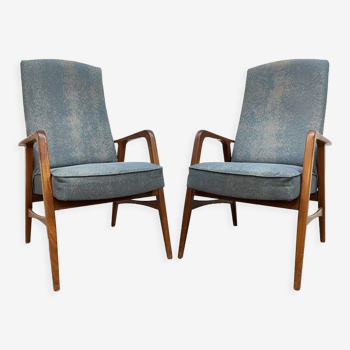 Vintage design armchairs 'Charming blue duo'