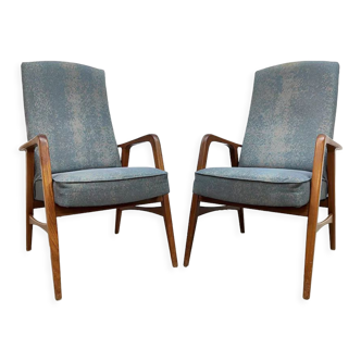 Vintage design armchairs 'Charming blue duo'