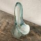 Murano Glass Vase, Cyan-transparent