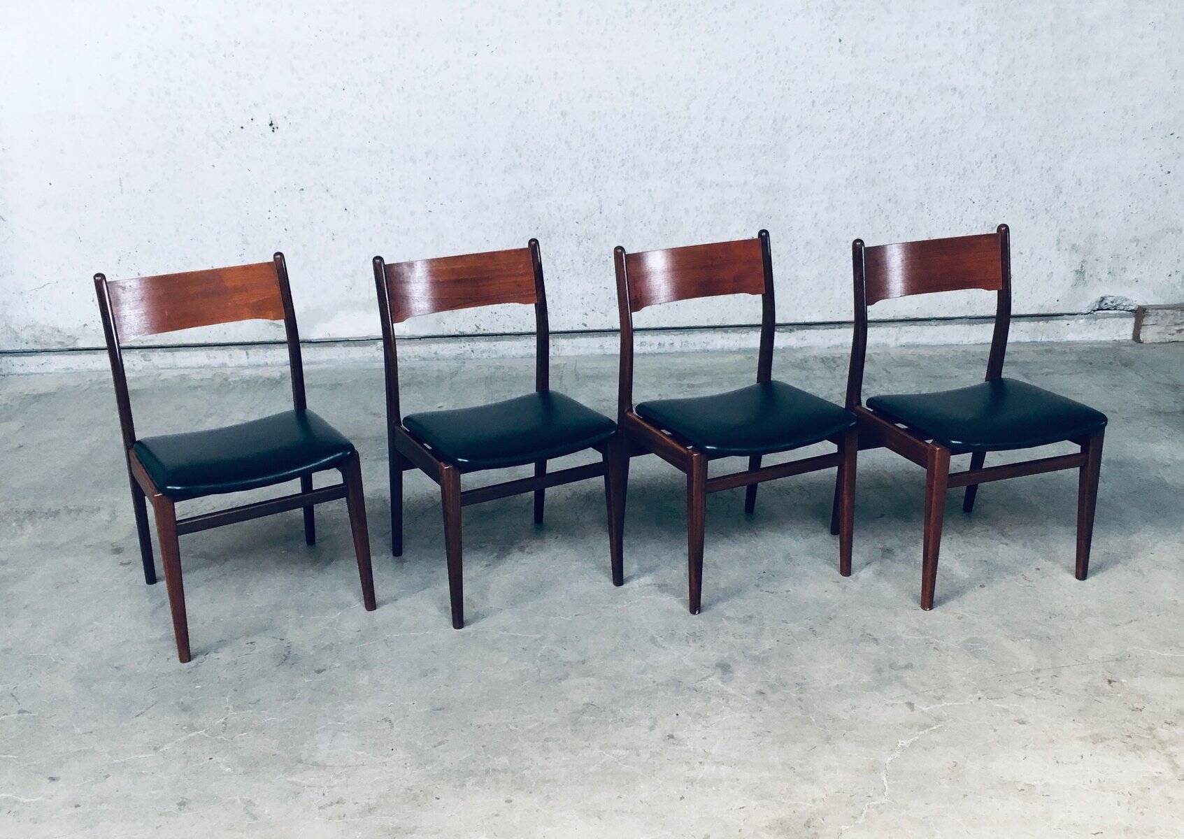 Mid-Century Scandinavian Modern Teak Dining Chairs, Set of 4
