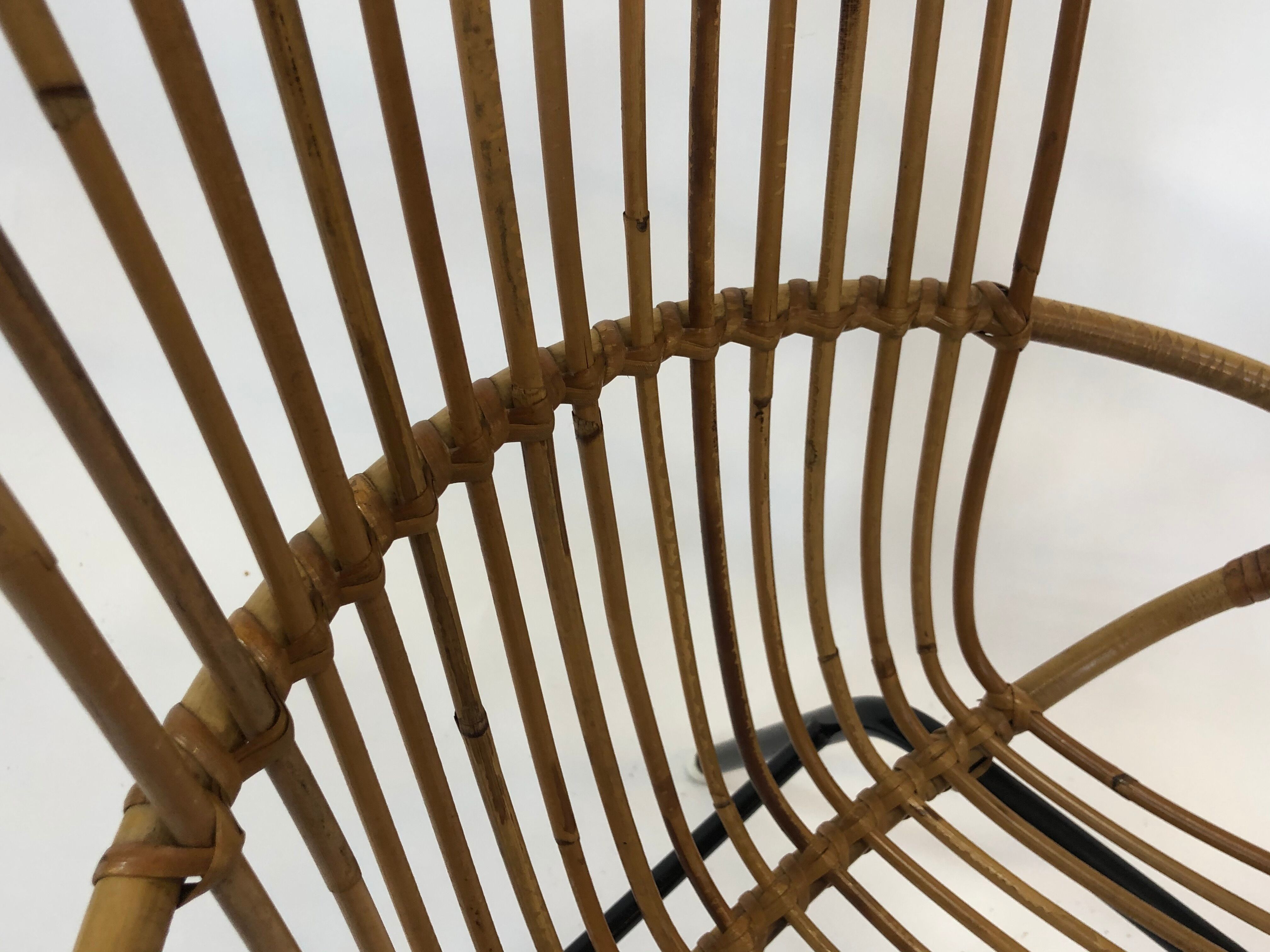 Rohe Noordwolde rattan chair, 1960, Netherlands XL siz