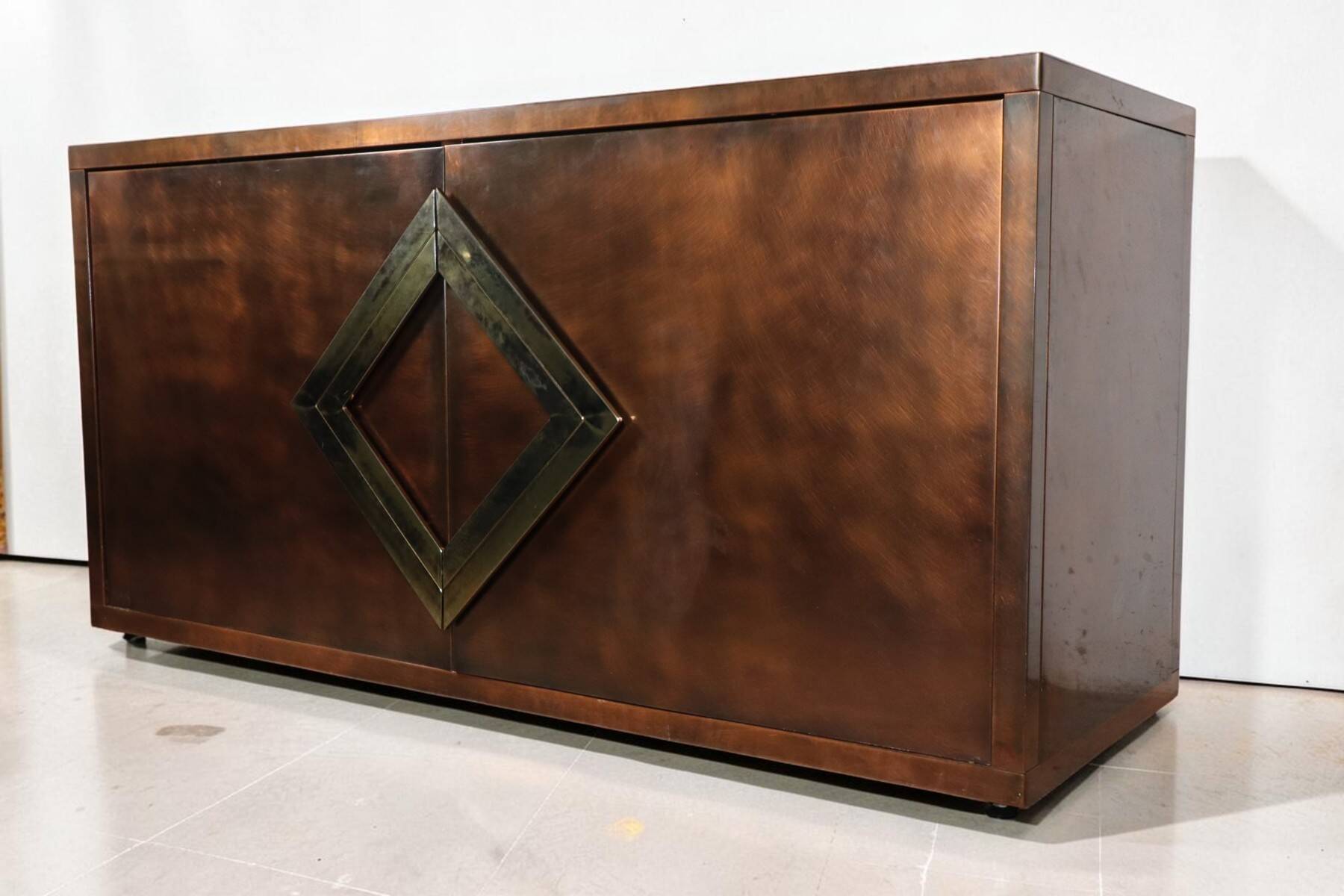 Minimalist bronze patinated metal enfilade, 1970s