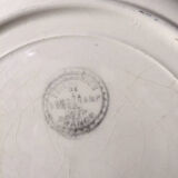 Set of 4 Longchamp Terre de fer plates with flower decoration