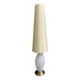 Glass floor lamp with large off-white lampshade, 1960s