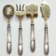 Old sweet dessert service 4 pieces silver embossed minerva hallmark
