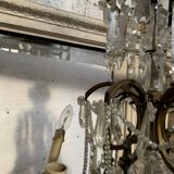 Lustre "Fontaine " de style Louis XV en bronze et pampilles XX siècle