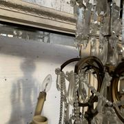 Louis XV style "Fontaine" chandelier in bronze and 20th century pendants