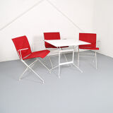 French mid-century vintage garden set designed by Raoul Guys (attributed) 3 chairs and a table
