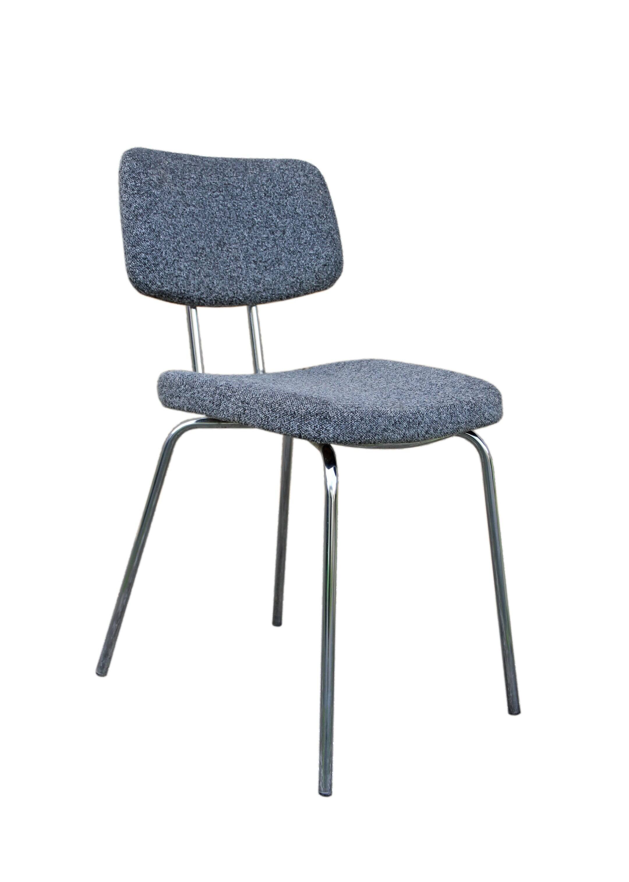 Vintage gray stainless steel tube office chair