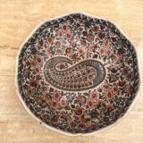 Saladier ancien en faïence de Gien – décor cachemire fleuri multicolore, fi