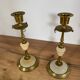 Onyx brass candle holders