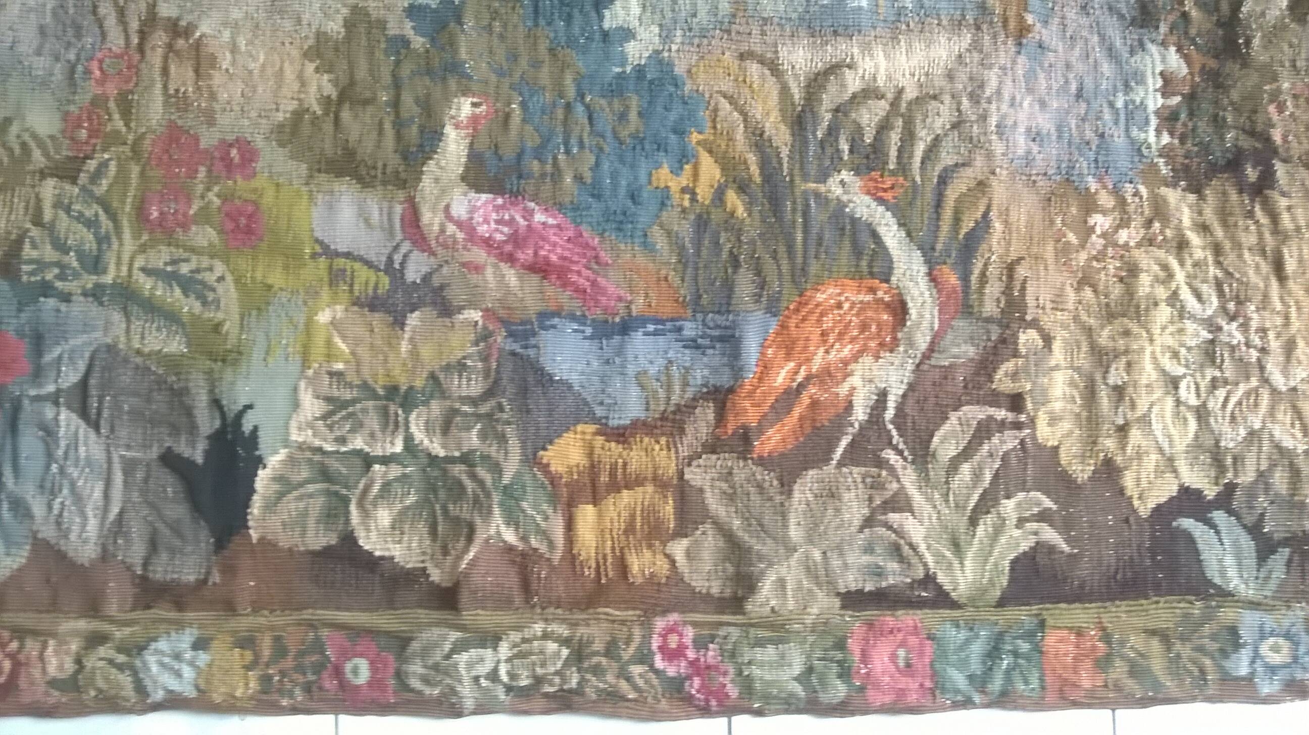 Tapisserie de laine "Verdure Flamande" de la manufacture Robert Four