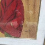 Tableau portrait d'enfant signé Nadi Ken