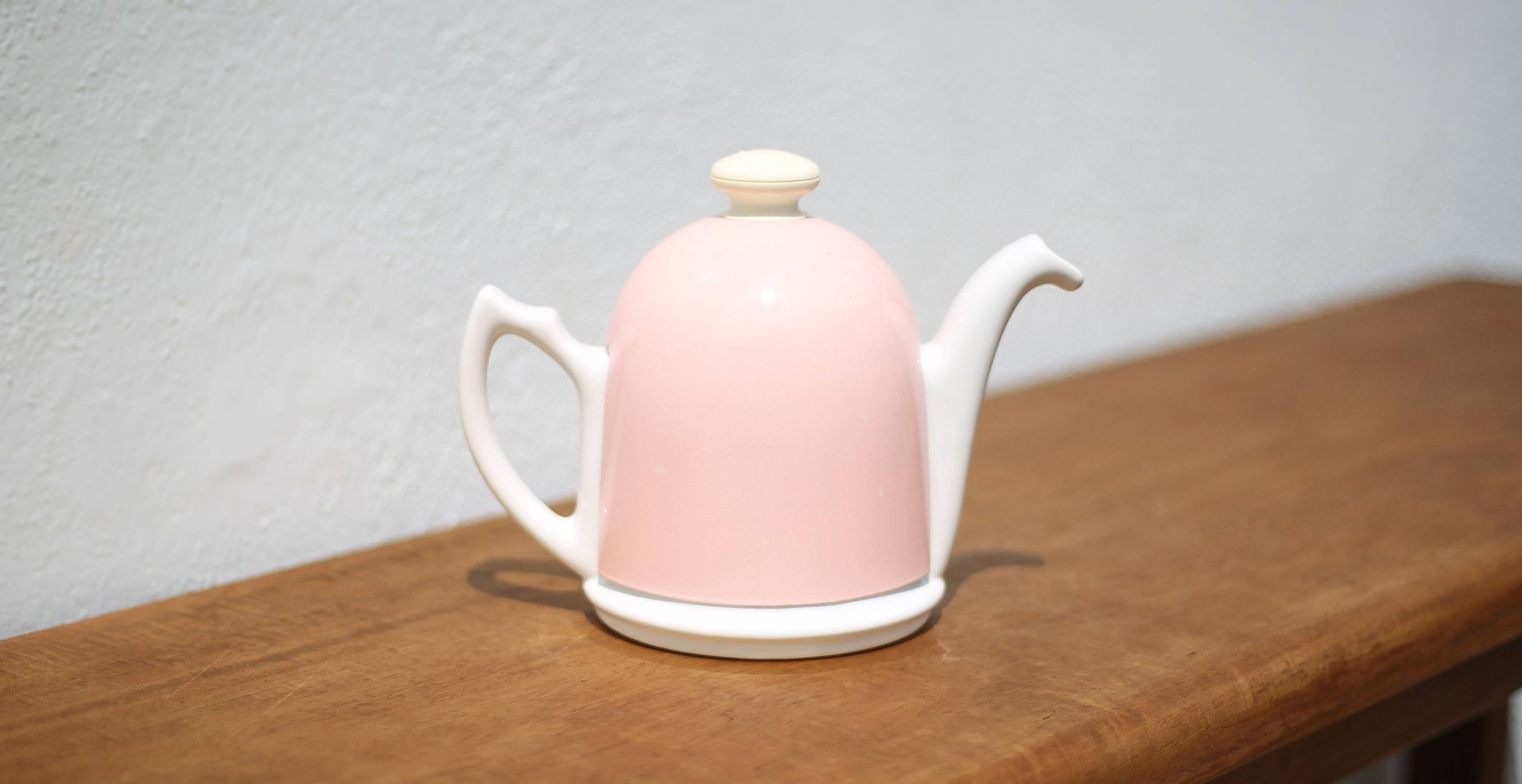 Vintage teapot, porcelain teapot and metal hat, teapot, kettle, infusion, kitchen