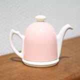 Vintage teapot, porcelain teapot and metal hat, teapot, kettle, infusion, kitchen