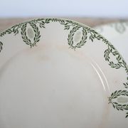 Cake dish on foot, old compotier by the Sarreguemines factory, France