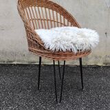 Wicker armchair, 1950s