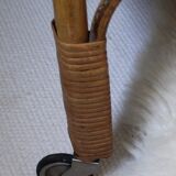 Vintage rattan/wicker cradle with gooseneck