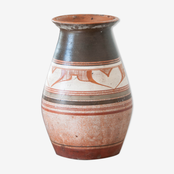 Sculpted terracotta vase