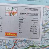 Very large Swiss road map on tole - 126 x 86.5 cm