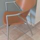 Leather and metal armchairs
