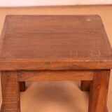 Table de chevet d’atelier en teck birman