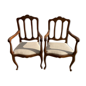 Pair of English-style armchairs